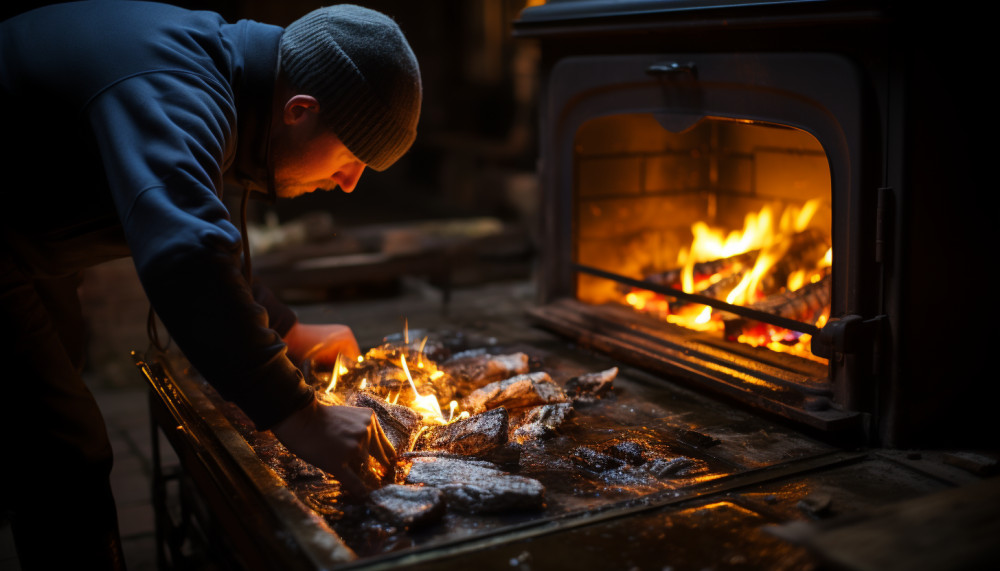 Instructions pour assainir la vitre d'un poêle à bois